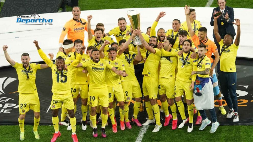 Villarreal campeón Europa League celebrando el título