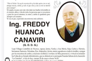 Agradecimiento e Invitación Religiosa por Ing. Freddy Huanca Canaviri