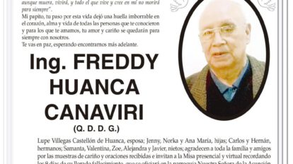 Agradecimiento e Invitación Religiosa por Ing. Freddy Huanca Canaviri