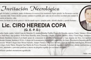 Necrológica de Lic. Ciro Heredia Copa
