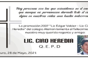 Necrológico Lic. Ciro Heredia