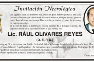 Lic. RÁUL OLIVARES REYES obituario