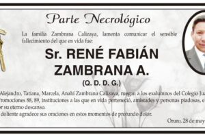 Necrológico de René Fabián Zambrana A.