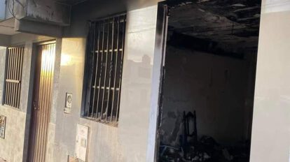 Incendio de la casa del Gobernador de Chuquisaca