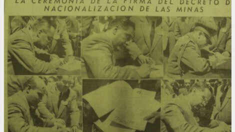 Firma del Decreto Supremo de Nacionalización de Minas