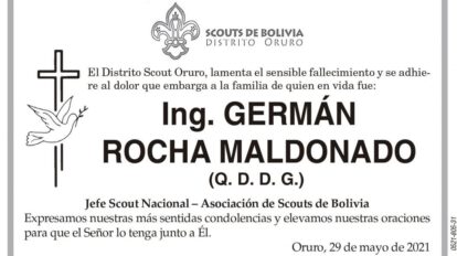 Necrológico de Ing. Germán Rocha Maldonado