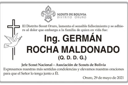 Necrológico de Ing. Germán Rocha Maldonado