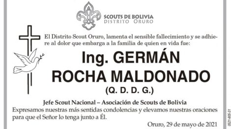 Necrológico de Ing. Germán Rocha Maldonado