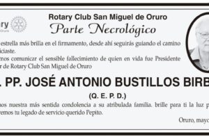 Parte Necrológico de José Antonio Bustillos Birbuet