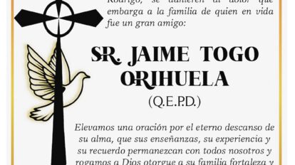 Obituario de Jaime Togo Orihuela