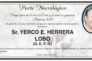 Parte Necrológico: Sr. Yerco E. Herrera Lobo