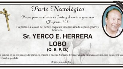 Parte Necrológico: Sr. Yerco E. Herrera Lobo
