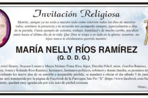 Invitación Religiosa para María Nelly Ríos Ramírez