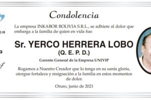 Condolencia por el fallecimiento de Yerco Herrera Lobo