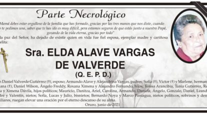 Necrológico de Elda Alave Vargas