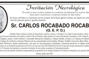 Invitación Necrológica: Carlos Rocabado Rocabado