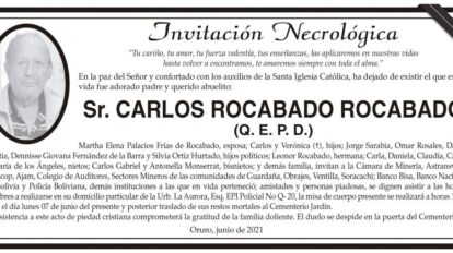 Invitación Necrológica: Carlos Rocabado Rocabado