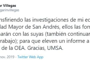 Edgar Villegas anuncia entrega de investigación sobre elecciones a la UMSA