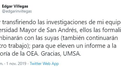 Edgar Villegas anuncia entrega de investigación sobre elecciones a la UMSA