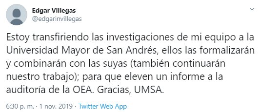 Edgar Villegas anuncia entrega de investigación sobre elecciones a la UMSA
