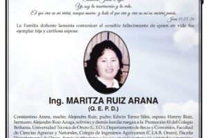 Necrológico de Ing. Maritza Ruiz Arana
