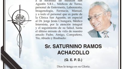Agradecimiento a Saturnino Ramos Achacollo por su atención médica