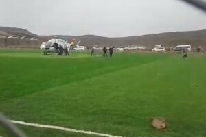 Helicóptero presidencial presenta fallas al despegar en Colquiri