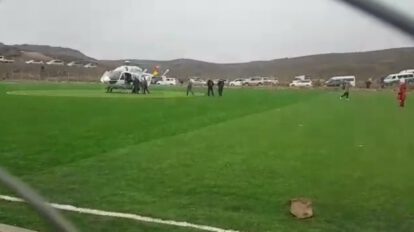 Helicóptero presidencial presenta fallas al despegar en Colquiri