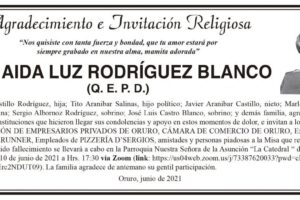 Agradecimiento e Invitación Religiosa por Aida Luz Rodríguez Blanco