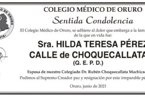 Condolencias por Hilda Teresa Pérez Calle