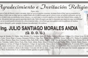 Agradecimiento e Invitación Religiosa por Julio Santiago Morales Andia