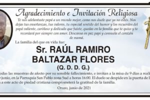 Agradecimiento e Invitación Religiosa por Raúl Ramiro Baltazar Flores