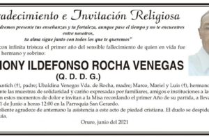Agradecimiento e Invitación Religiosa por JHONY ILDEFONSO ROCHA VENEGAS