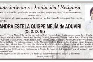 Agradecimiento por Sandra Estela Quispe Mejía