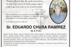 Parte Necrológico de Eduardo Chura Ramírez