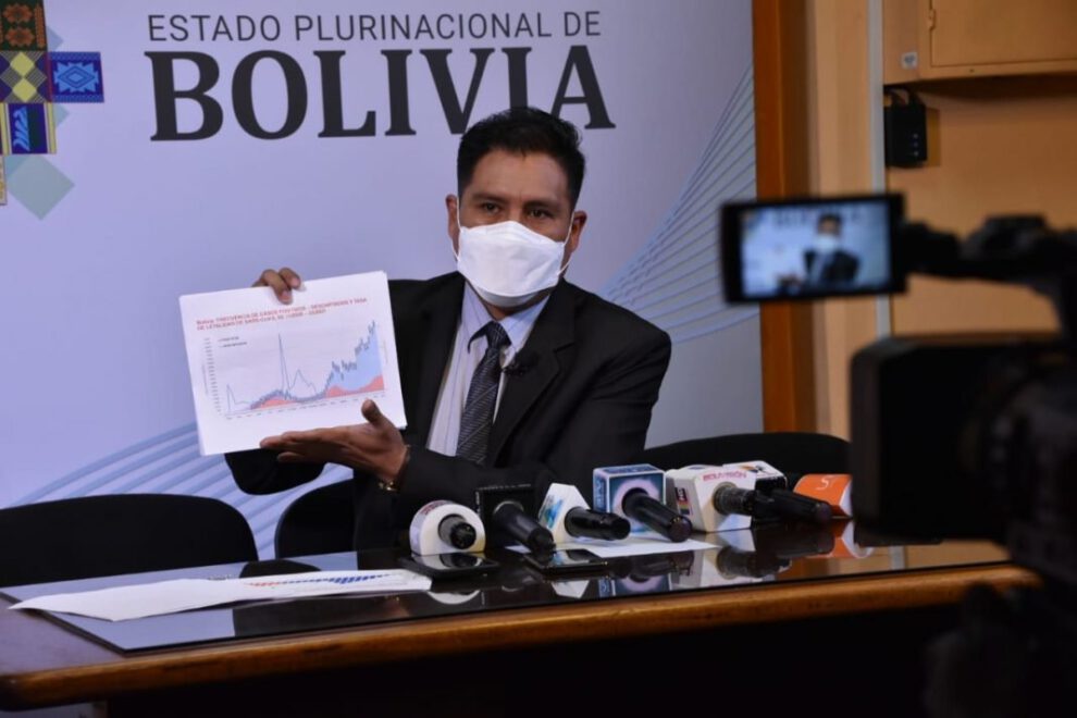Ministro de Salud, Jeyson Auza en conferencia de prensa sobre la vacuna Covid-19