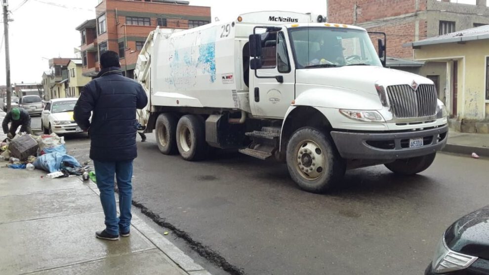 Recolección de basura en Oruro