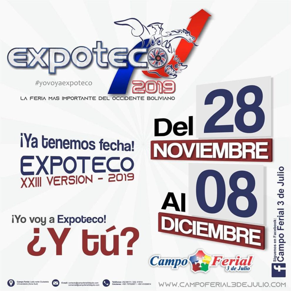 Expoteco se desarrollará del 28 de noviembre al 8 de diciembre
