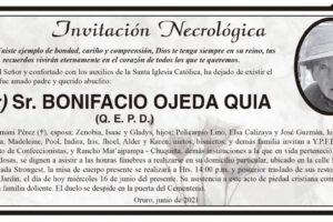 Invitación Necrológica Bonifacio Ojeda Quia