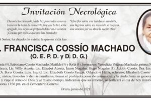 Invitación Necrológica de Francisca Cossío Machado