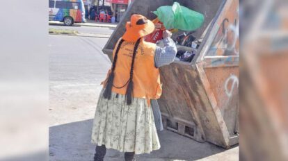 Barbijos usados en El Alto