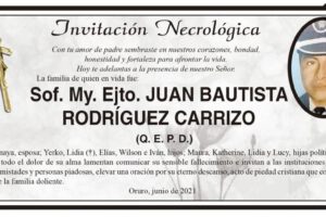 Invitación Necrológica de Juan Bautista Rodríguez Carrizo