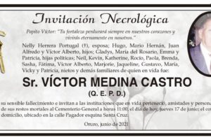 Invitación Necrológica para Víctor Medina Castro