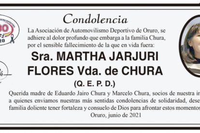 Condolencia por el fallecimiento de Martha Jarjuri Flores