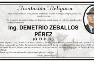Ing. Demetrio Zeballos Pérez obituario