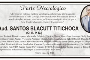 Necrológico de Lic. Aud. Santos Blacutt Titichoca
