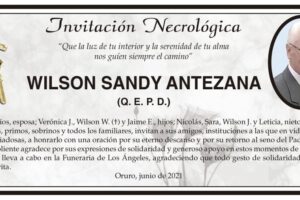 Invitación Necrológica: Wilson Sandy Antezana