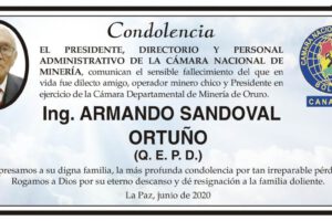 Condolencia por el fallecimiento de Armando Sandoval Ortuño
