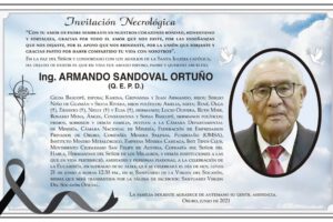 Necrológica de Ing. Armando Sandoval Ortuño