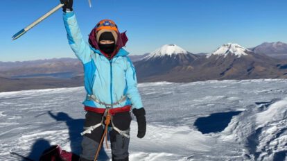 María José de la Fuente Parada conquista la cima del Nevado Sajama